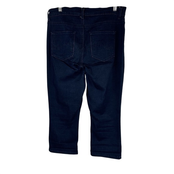 Lee Jeans Easy Fit Denim Capris Crop Dark Wash Blue Pockets Women's 12 Medium - Picture 4 of 10